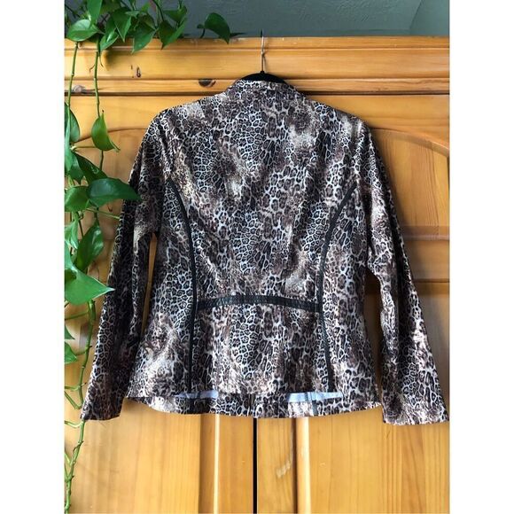 Zenergy By Chico’s Animal Print jacket zip SZ 0 - Picture 5 of 11